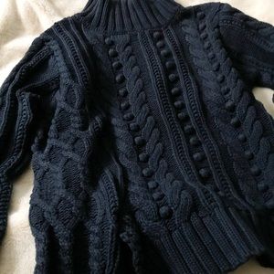 525 America Hand-knit Popcorn Turtleneck Sweater